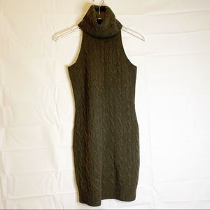 Ralph Lauren Rugby Green Cableknit Wool Dress Sz S